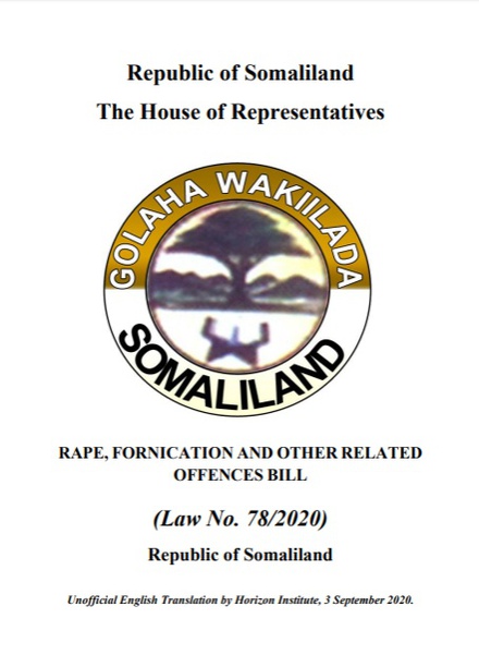 Horizon Institute's English Transation of the Bill on Rape, Fornication and Other Related Offences 