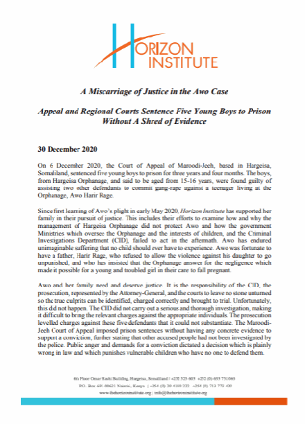 Horizon Institute Statement on Judgement in Awo Case 30 December 2020